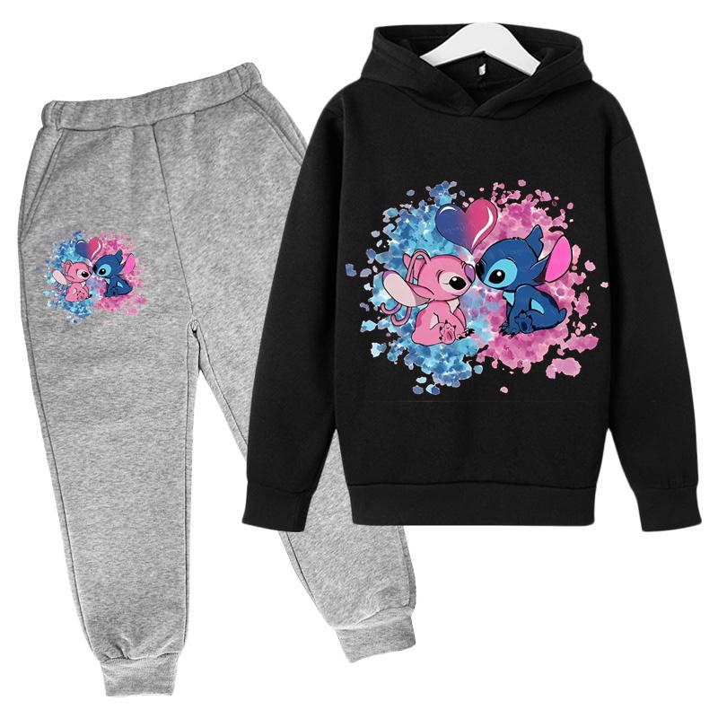 Casual Print Simple Suit Fashion Sweatshirt Loose Clothing Sets Kids Unisex