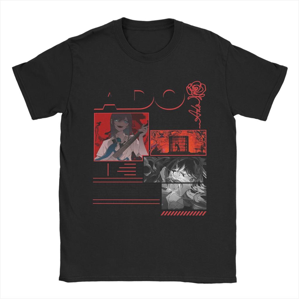 Męska koszulka ADO WORLD TOUR 100% bawełna Odzież Zabawna z krótkim rękawem z okrągłym dekoltem Koszulka Unikalne T-shirty