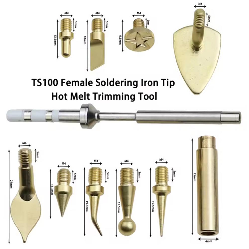 TS100 Compatible Hot Swap Nut Soldering Tip Trimming Tool Brass for Stable Heat Conduction and Easy Replacement