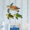 3 Stück/Set Holz Meeresschildkröte Wanddekoration Bauernhaus Rustikal Schildkröte Wandkunst Vintage Küsten Nautisch Meerestier Wandbehang Ornament