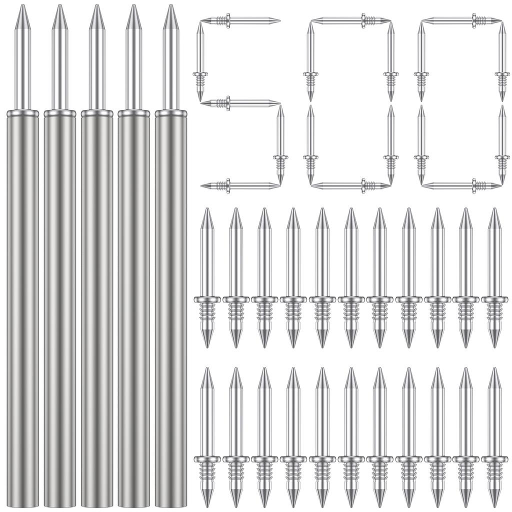 100-500Pcs Double-Head Seamless Installation Nail with Sleeve Metal Nails for Skirting Thread Hardware Screws Non-Marking Nails