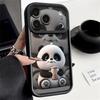 Milk tea-drinking Panda Pattern Case For iPhone 17 Pro Max Funda Shockproof Bumper Cover For iPhone 16 Pro Max 15 14 13 12 11 Air 16E