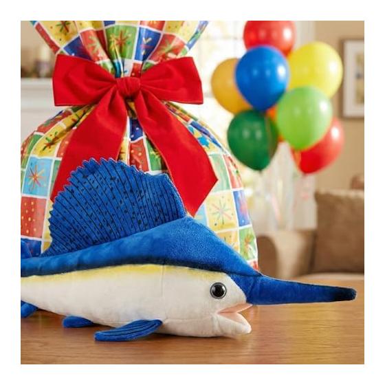 ZHONGXIN MADE Simulation Swordfish Plush Toy 18.5 Inch Realistic Swordfish Deep Sea Animal Plush Figure Super Soft Stuffed Animal Gift for Kids