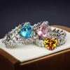 New Ladies  Accessories Aquamarine Gold Morgan Pink Morsan Diamond High carbon Zircon Ring