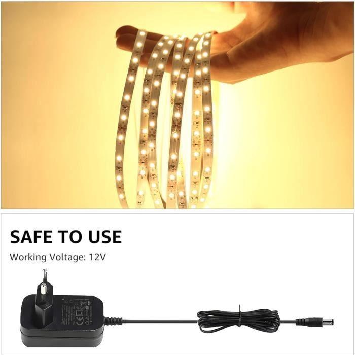 Ruban led - lepro - 5m - blanc chaud dimmable 12v - 300 leds - autocollant réglable