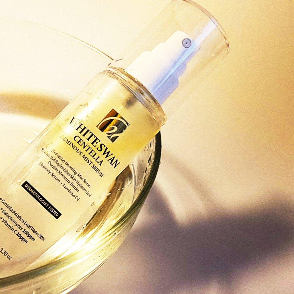 White Swan Centella Luminous Mist Serum 100ml Beruhigend Feuchtigkeitsspendend Elastizität Strahlend