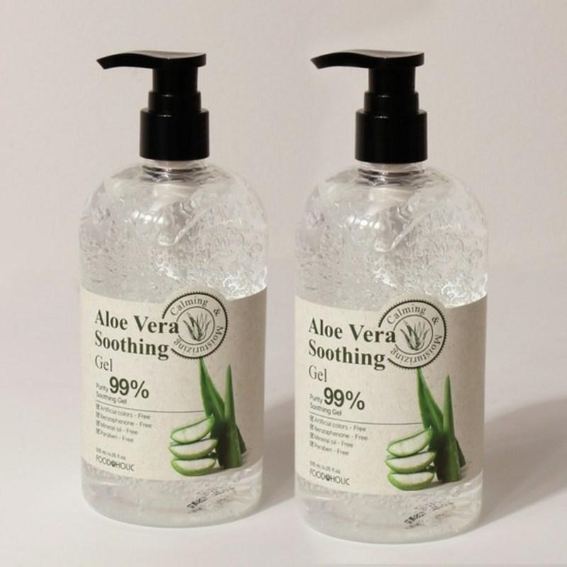 2 pcs Aloe Vera Soothing Gel 500ml / Pump Type Soothing Gel Moisturizing Cream Containing Centella Asiatica Extract