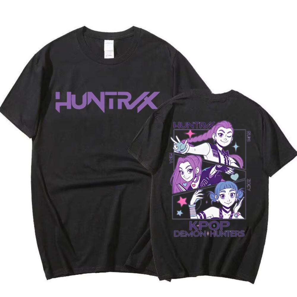Funny K-Pop Demon Hunters Mira Rumi Zoey Print T-Shirt Women Men Loose Short Sleeve Round Neck Top Female Casual Shirt Tees
