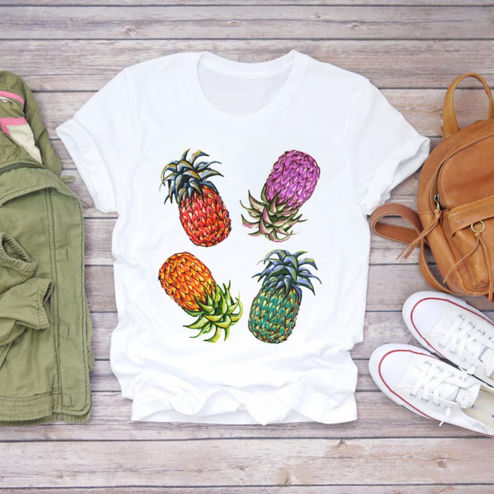 Colored Cartoon Fruit Tshirts  Avocado and Pineapple Tshirts Plussize Casual Tshirt Daily Streetwear Women Casual Tops