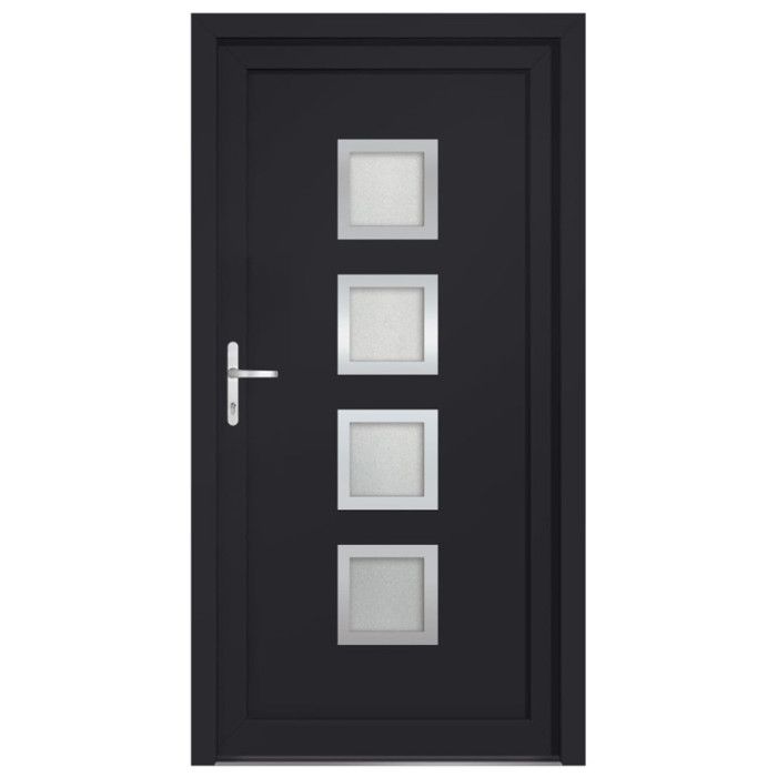 VidaXL Porte d'entrée anthracite 108x200 cm PVC 3187853