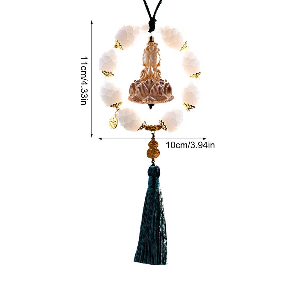 Auto Innenraum Lotus Buddha Anhänger Viel Glück Rückspiegel Anhänger Hängbarer Buddha Ästhetischer Schmuck Für LKW Wohnmobil