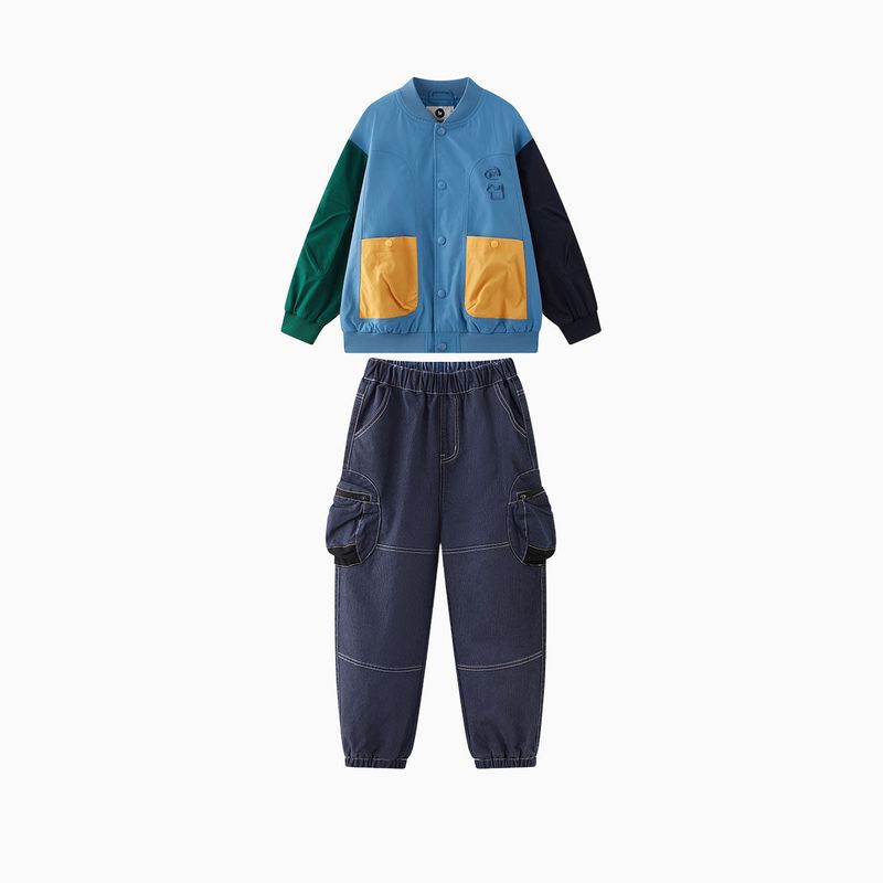 [Designer Series] Mqd Children's Clothing Boys' Baseball Jacket Autumn New Children's Color-Block Top