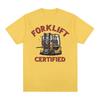 Funny Forklift Certified Skeleton Driver Meme T Shirts Men's 100% Cotton Oversized T Shirt Male Fashion Vintage Y2k T-shirt Tops