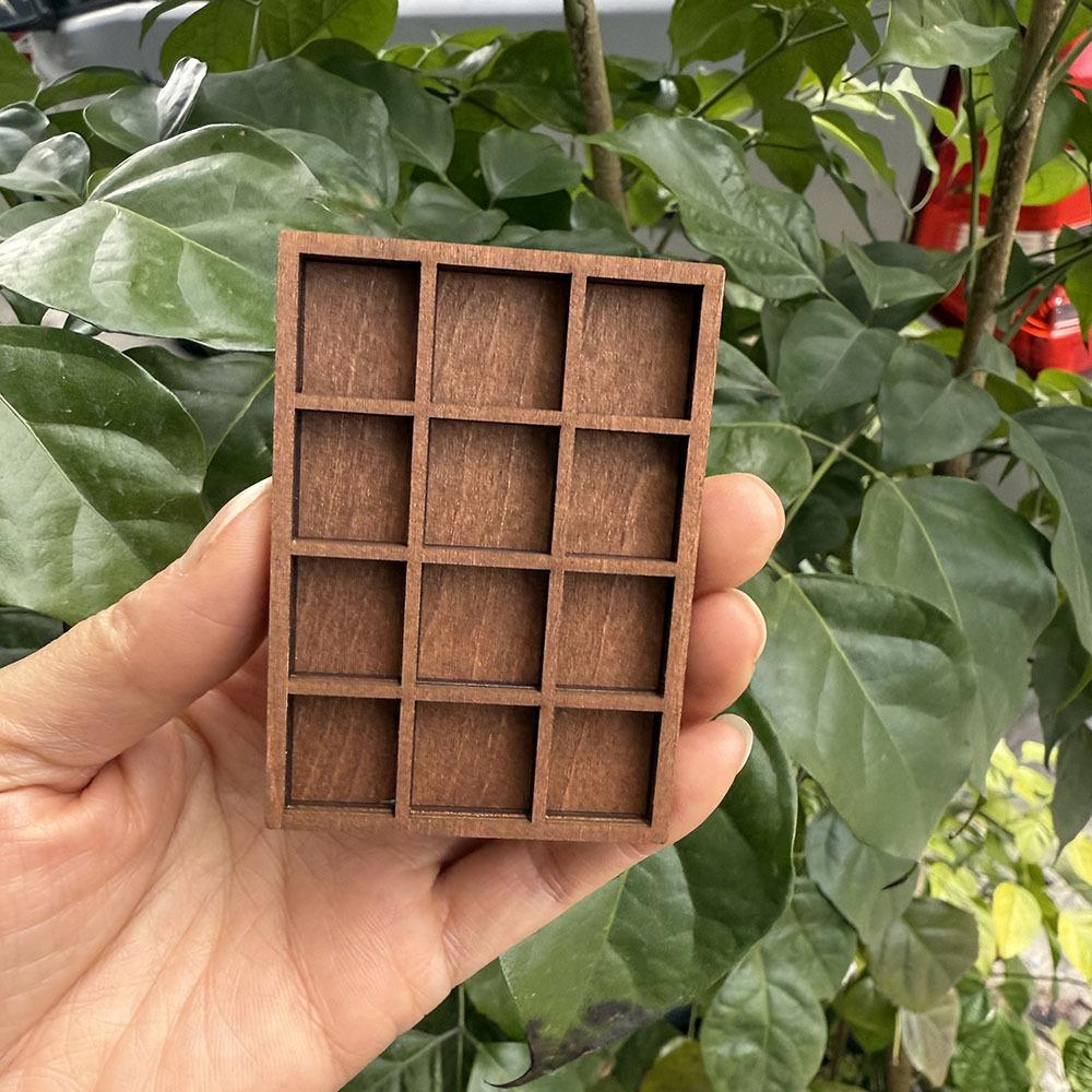 Miniature Wooden Display Shelf Rock Display Case Storage Organizer for Collectibles Mineral Crystal Mounted Rock Collection Box