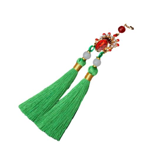 Tassel Pendant Facial Makeup Opera Car Decoration Hanging Accessories with Imitation Pearls Decor Hanfu Decoration