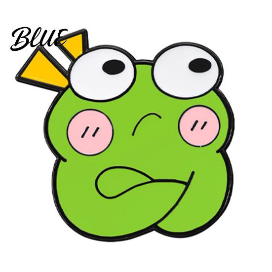 Funny Frog Emoticon Brooch Pin Cartoon Design Zinc Alloy Hand-Painted