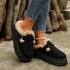 Women Platform Boots New Luxury Winter Women's Warm Shoes Cotton Slippers Plush Fashion Retro Shoes Women Flats Slippers