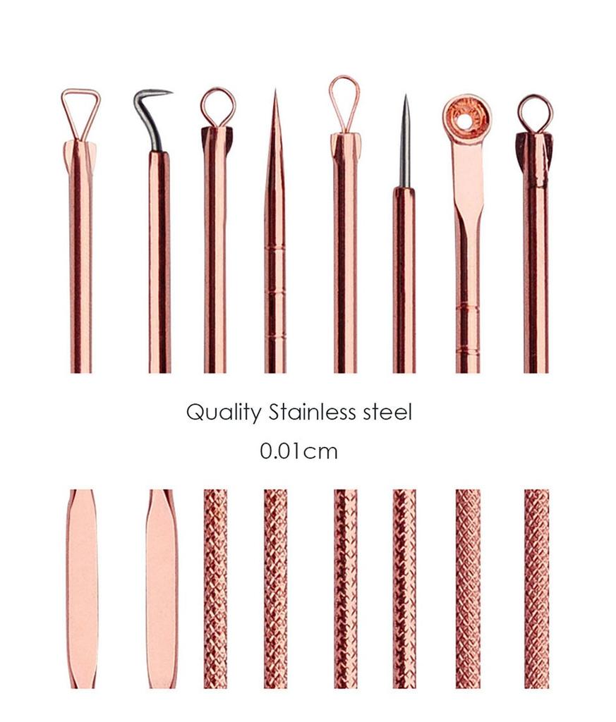 4pcs/set  Stainless Steel Blackhead Remover Tool Kit Face Massage Whitehead Pimple Spot Comedone Acne Extractor Face Massager