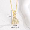 2Pcs Full CZ Zircon Iced Crystal Initial Letter Flower Necklace Women Copper A-Z Alphabet Pendant Couple Jewelry Birthday Gifts
