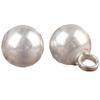 Handcrafting Solid Metal Silvering Bead Button for Chinese Cheongsam Traditional Carved Bead Buckle Clothing Accessories