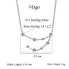 JMI Naszyjnik Zodiak Srebrny 12 Konstelacji Konstelacja Astrologia Wisiorek Gwiazda CZ Pozłacany Srebrem Próby 14K Cienki Łańcuszek Prosty Delikatny Dodatek Urodzinowy