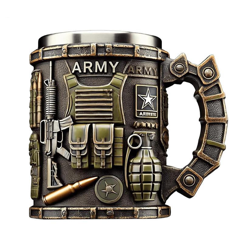 Army-Themed 3D Coffee Mug Unique Military Veteran Tribute Cup Personalized Veteran Ceramic Coffee Cup Funny Gifts For Veterans