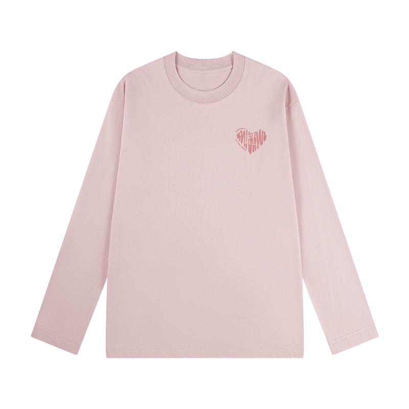 Women's 2025 American Style Pure Cotton Long-Sleeve T-Shirt: Loose Fit, Ideal for Autumn/Winter.