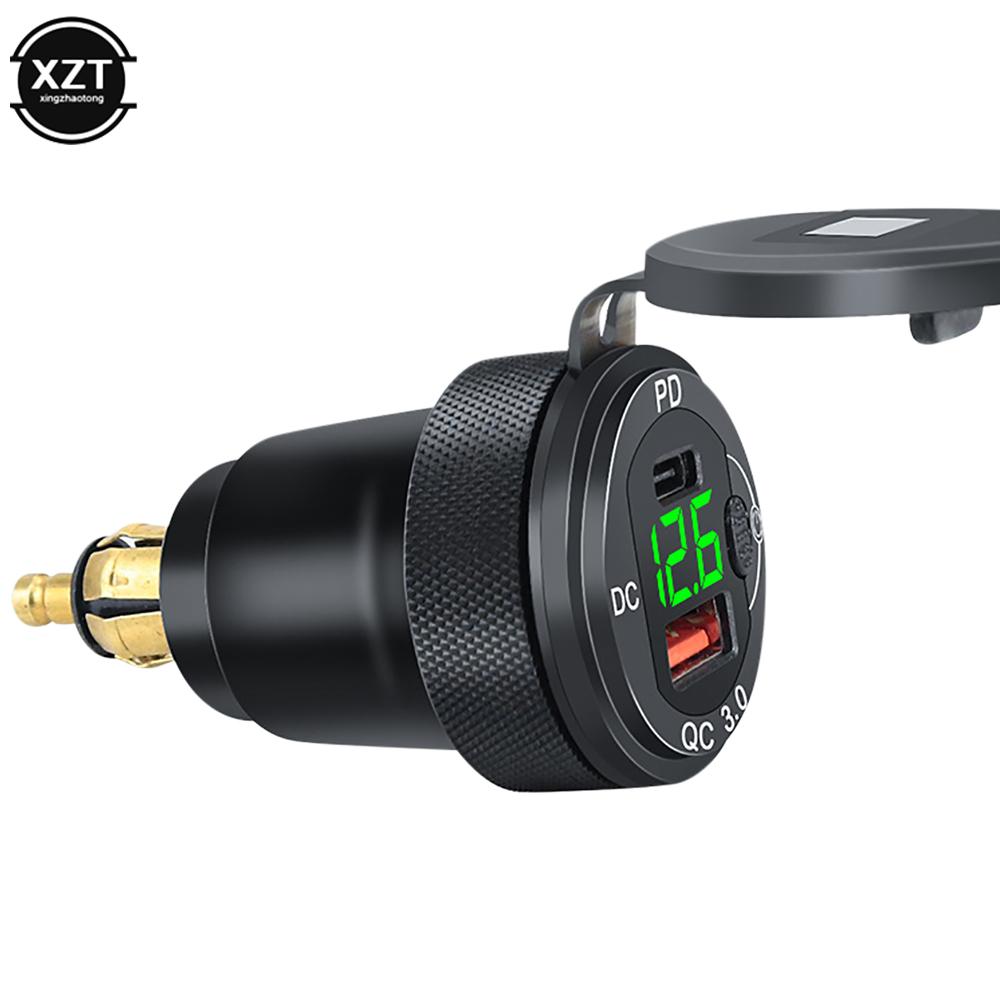 Nabíječka do auta Duální USB Rychlá nabíječka 12-24V QC3.0 nabíjecí adaptér z hliníkové slitiny pro