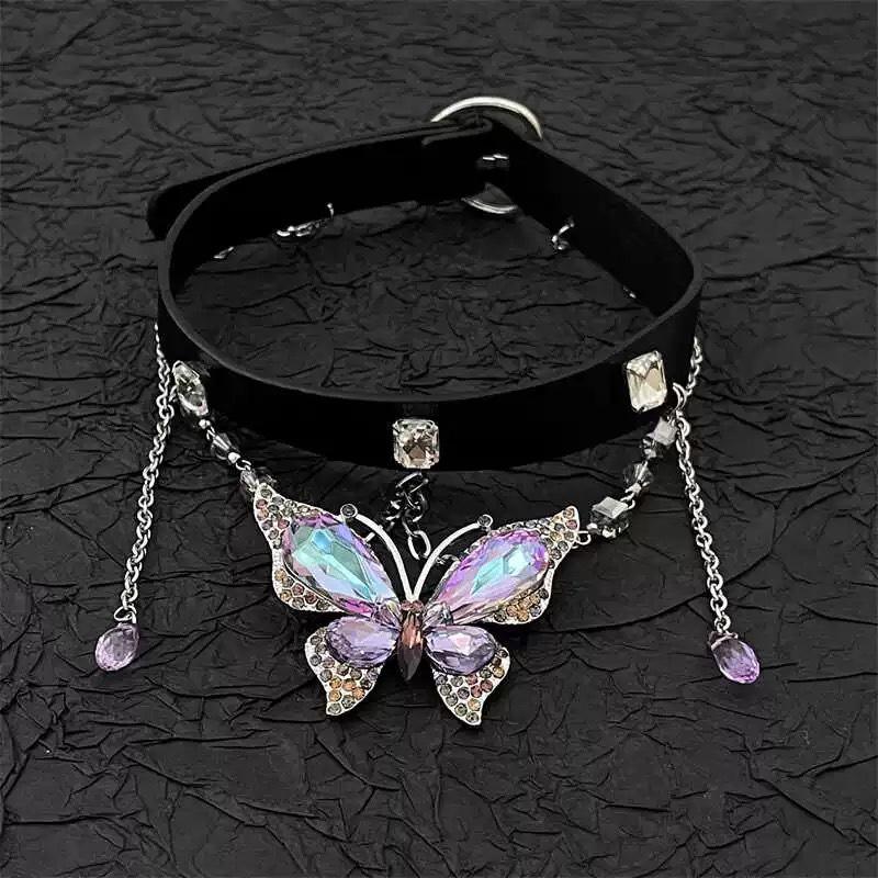 Purple Butterfly Clavicle Necklace - Elegant Women's Choker with Luxurious Design, 2025 Edition
