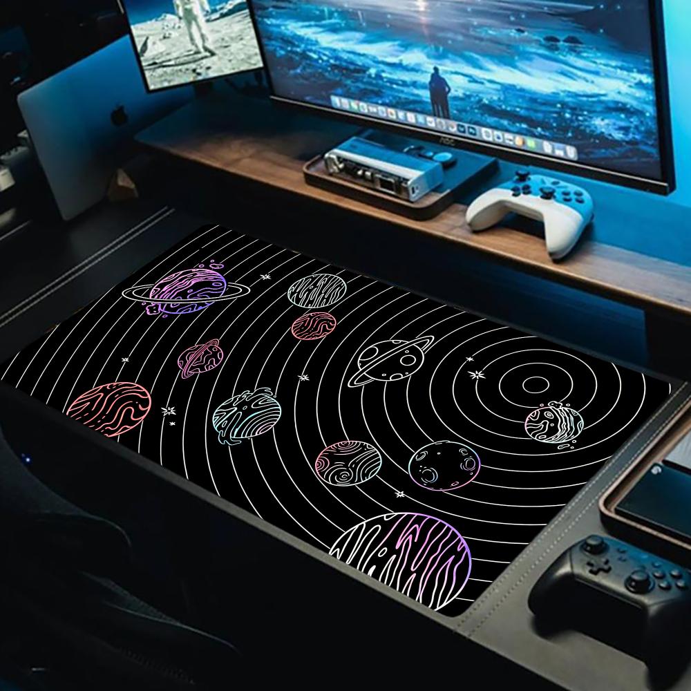 Solar System Planets Mouse Pad XXL Large Gaming Mousepad Esports Gamer Long Desk Mat Office Keyboard Rubber Anti-slip MousePad