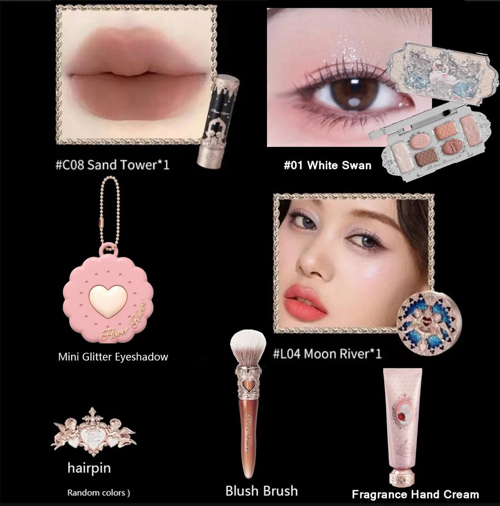 Flower Know Little Angel Collectie Make-up Cadeaubox Oogschaduw Blusher Crème Matte Lippenstift Highlighter Volledige Set Alles-in-één