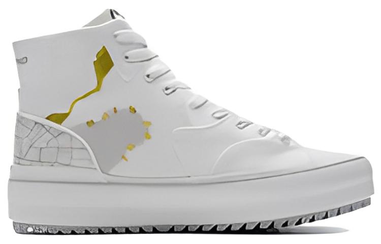 Men's Sneakers Li-Ning Li Ning CF Lacquer Restoration High top Skateboard Shoes Unisex Mist White