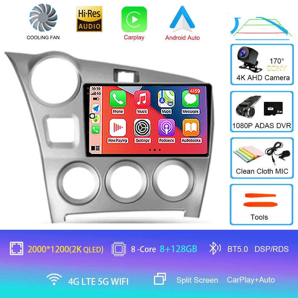 Android 14 Carplay Auto Car Radio For Toyota Matrix 2 E140 2008 2009 2010 2011 2012 2013 2014 Multimedia Player Navigation GPS