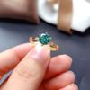 Simulierter Malediven Blau-Grüner Moissanit Ring für Damen mit Brilliant 8 Herzen 8 Pfeilen Funkelnder Hochzeits Schmuck
