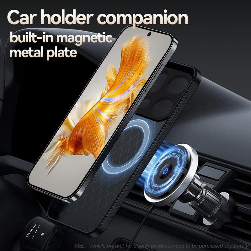 For OPPO Find X9 Pro Car Magnetic Phone Case For OPPO Find X9 Pro Leather Texture Silicone Protection Shockproof Phone Cover