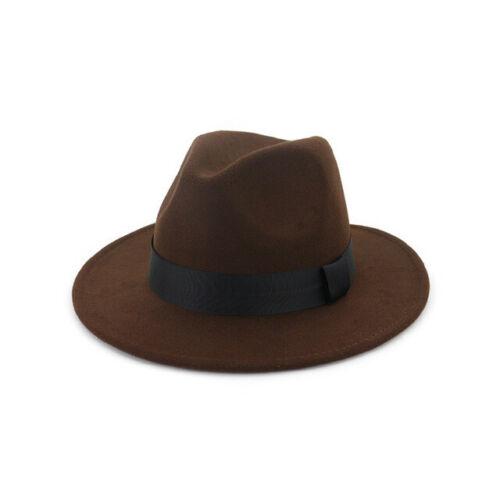 Women Winter Yellow Classic Elastic Fedora Hat Unisex Felt Jazz Hats Elegant Men Women Wide Brim Panama Trilby Cap