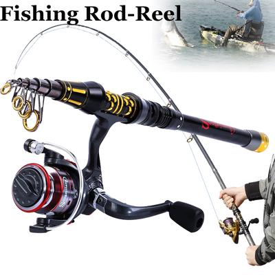 Mini Telescopic Travel Spinning Rod Spinning Fishing Reel Protable for Freshwater Fishing Bass Trout