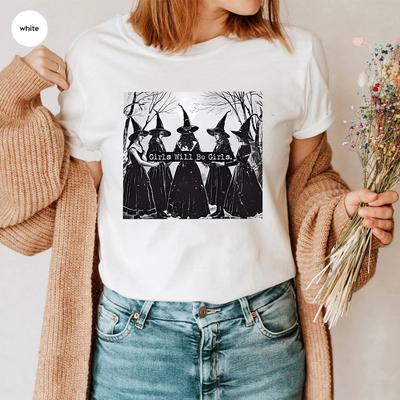 Hexen-T-Shirt Mädchen enthaupten Wird Mädchen Hexe Shirt T-Shirt Mädchenpower Sommer Kurzarm Harajuku Streetwear Oberteile T-Shirts