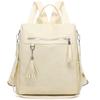 Women's PU Backpack with Patchwork Design Large Capacity Shoulder Bag for Daily Travel