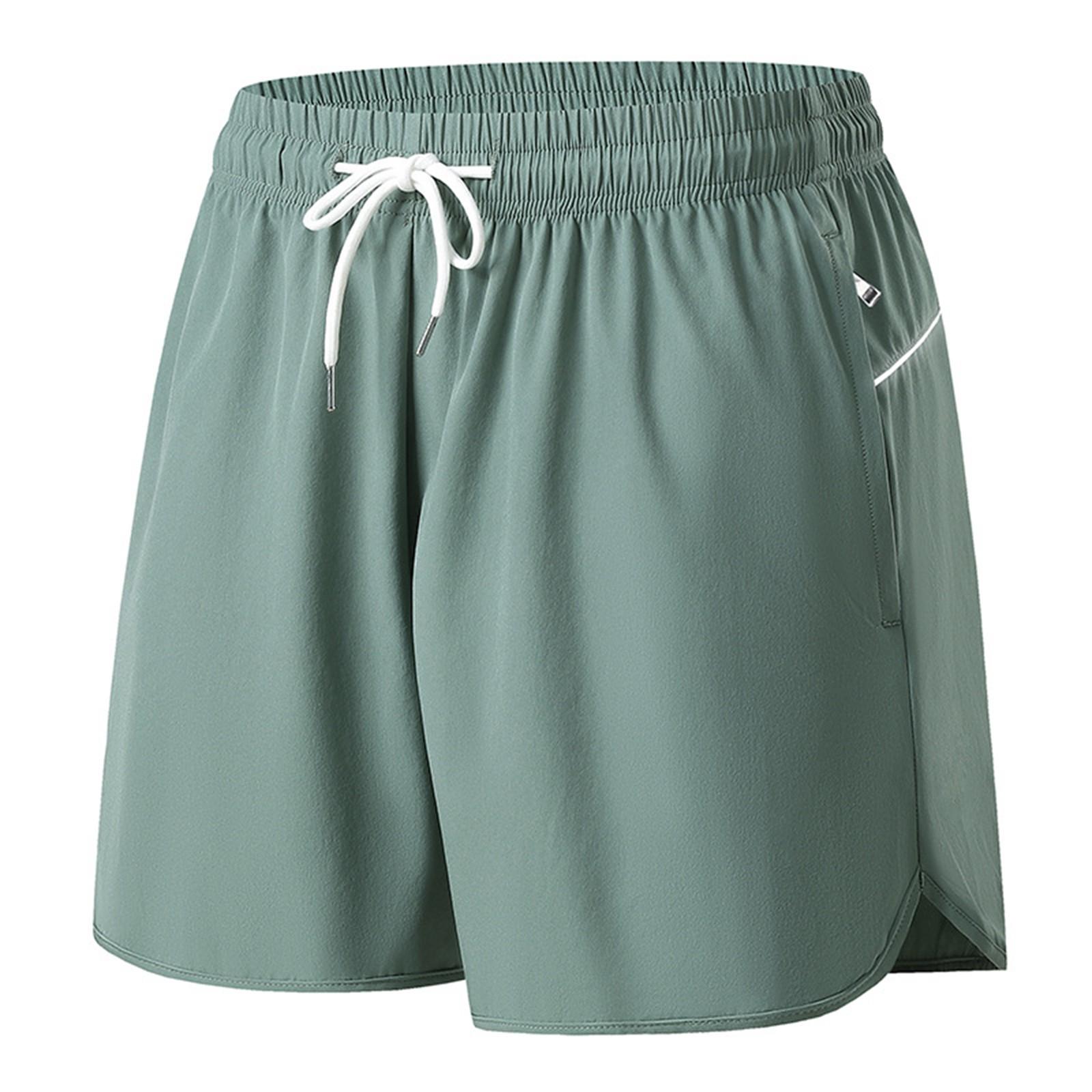 

Мужские летние спортивные повседневные однотонные популярные слегка эластичные спортивные шорты до колена на кулиске S зелёный