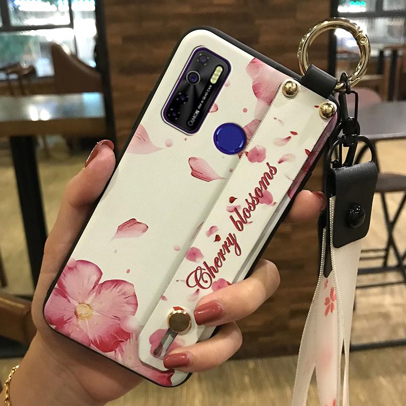 Shockproof Wrist Strap Phone Case For Tecno Camon15/15Air/16S/KD7H/CD6/CD7/Spark5/5Pro Wristband Protective Back Cover