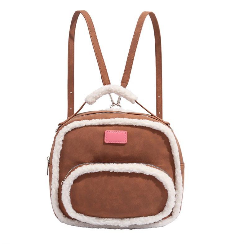 Birthday Gift Backpack for Women 2024 New Autumn Winter Cute Fluffy Small Backpack Commuting Outdoor Crossbody Bag