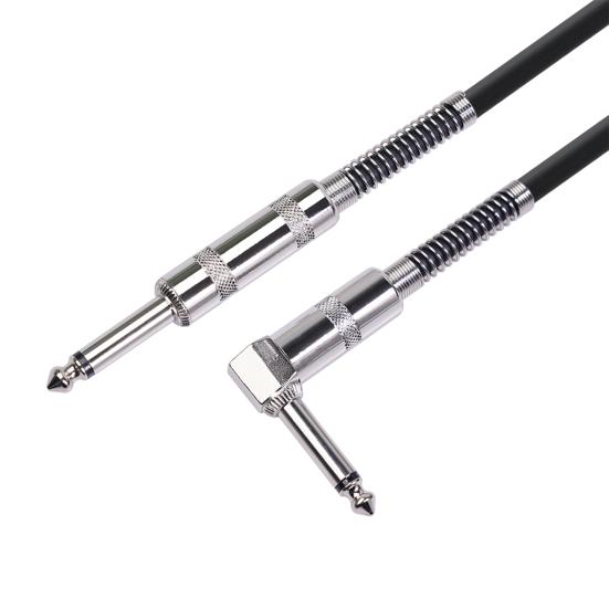 6.35 Electric Guitar Cable Straight To Right Angle Noiseless Audio Cable for Bass Guitar