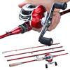4 Sections Fishing Rod with 7.2:1 High Speed Baitcasting Reel Portable Fishing Rod Set Fishing Tools