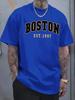 Summer Unisexs 100 Pure Cotton Casual Fashionable Loose Boston EST 1997 Printed Round Neck Short Sleeved TShirt Versatile Top