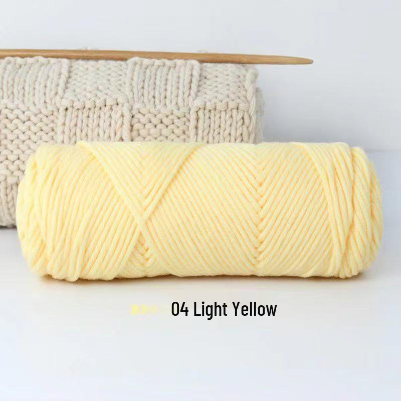 8-Strand Cotton Wool Yarn for Scarf DIY - Thick, Soft Thread with Silk Elements