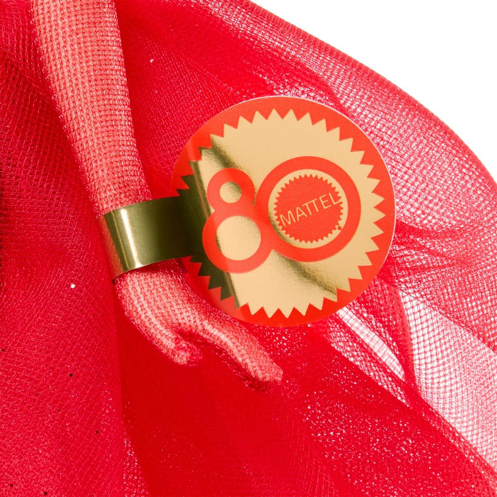 barbie Mattel 80. výročí Blondýna Signature Předstíraný věk JBJ17 Panenka, Černá, Oblékací panenka/Domeček pro panenky, Hra, 6+, Červená,