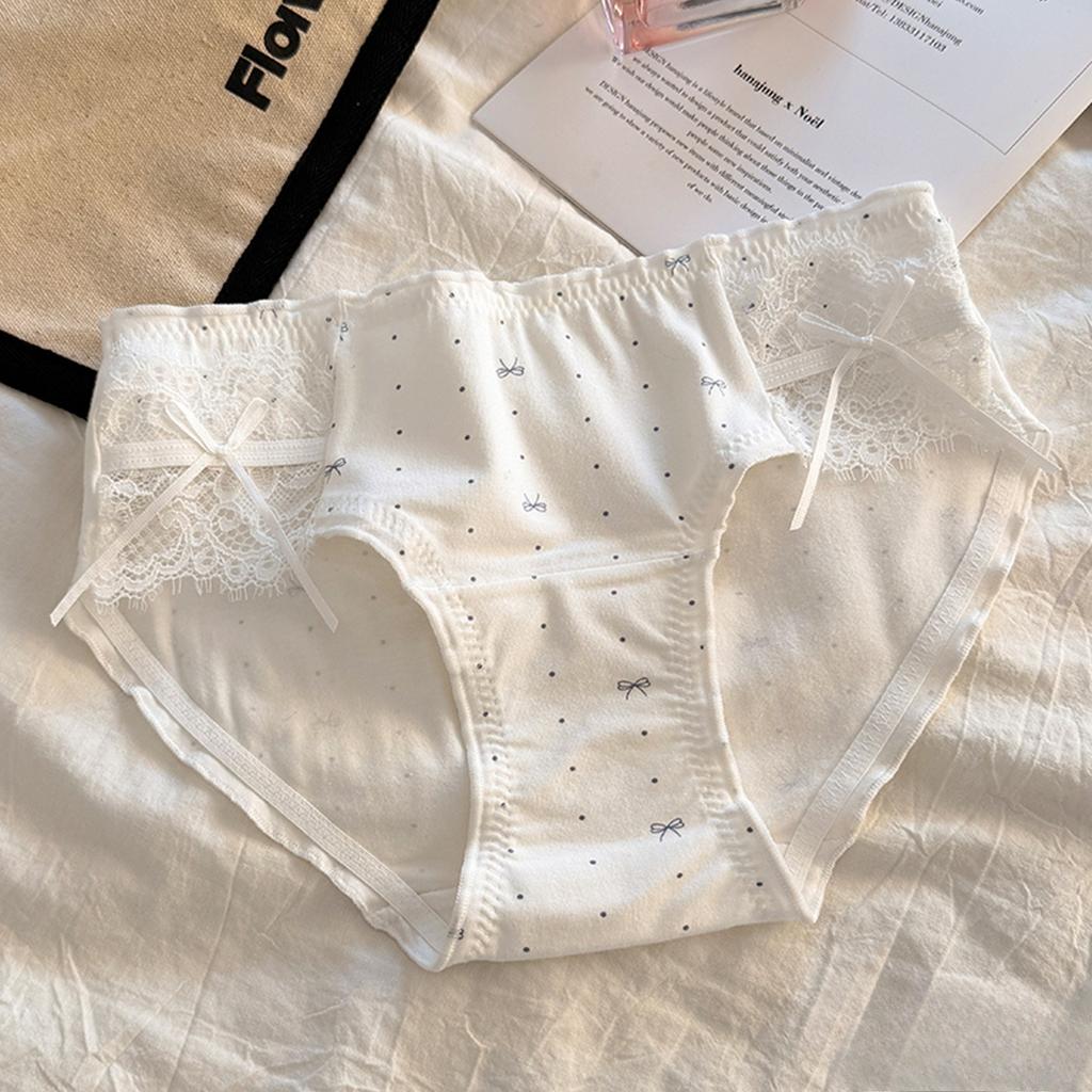 Women's Summer Sweet Floral 10A Antibacterial Cotton Crotch Waist Triangle Briefs