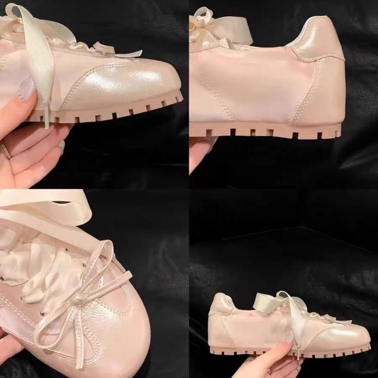 Soft-soled Satin Mary Jane Shoes Women's 2025 New Summer German Training Board Shoes Versatile High Bow Ballet Shoes