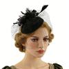 Elegant Feathered Flower Fascinator Hat for Women Cocktail Party Wool Fedoras Hat For Masquerade Parties Dressingup